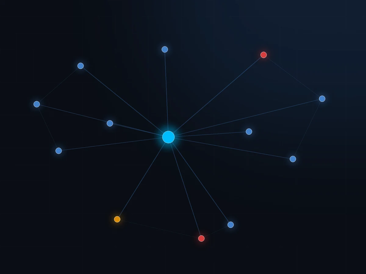 Supplier network graph with flagged high-risk suppliers